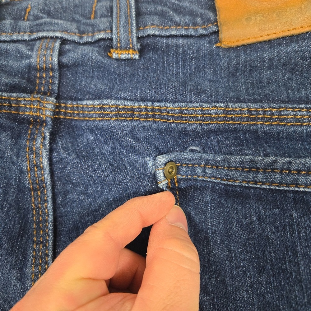 Origin Maine Jeans Men's 38x28 Blue Bootcut USA MADE distressed stretch - Picture 5 of 15